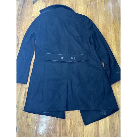 Men H&M Pea Coat US 38 R Large Size Black   Overcoat Peacoat - Picture 2 of 9